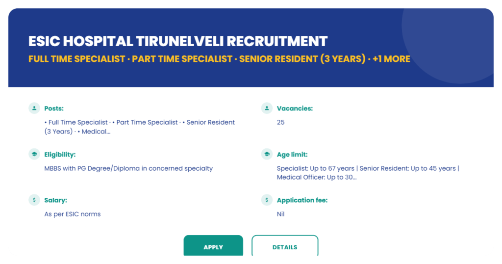 ESIC Recruitment 2026